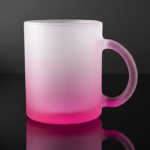 pink Frosted Glass Mug