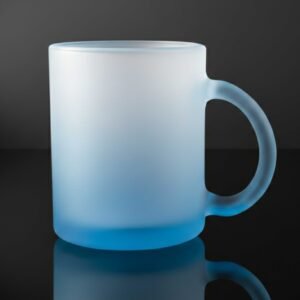 blue Frosted Glass Mug
