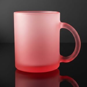 red Frosted Glass Mug